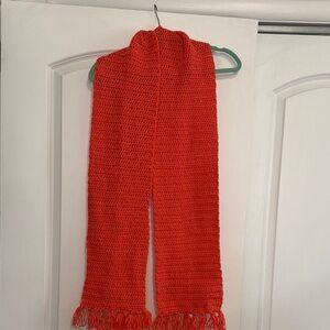 Vibrant orange Knit Scarf New Handmade